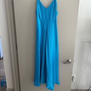 FRNCH Blue Spaghetti Strap Maxi Sundress for Weddings